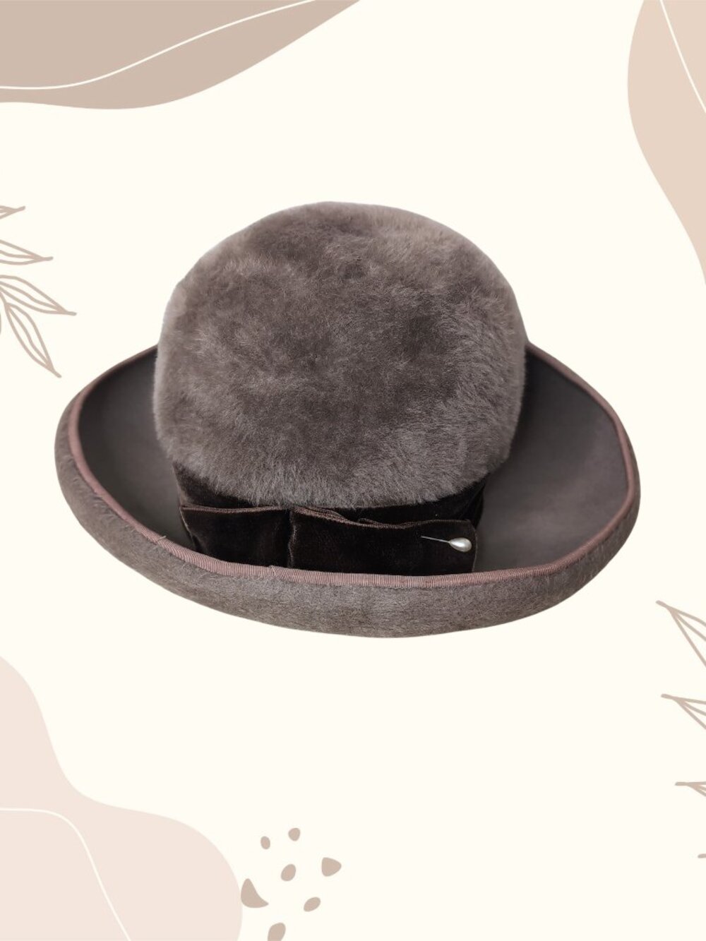 Vintage 1960s Mr. John Jr & Duchess Brown Fur Cloche Hat